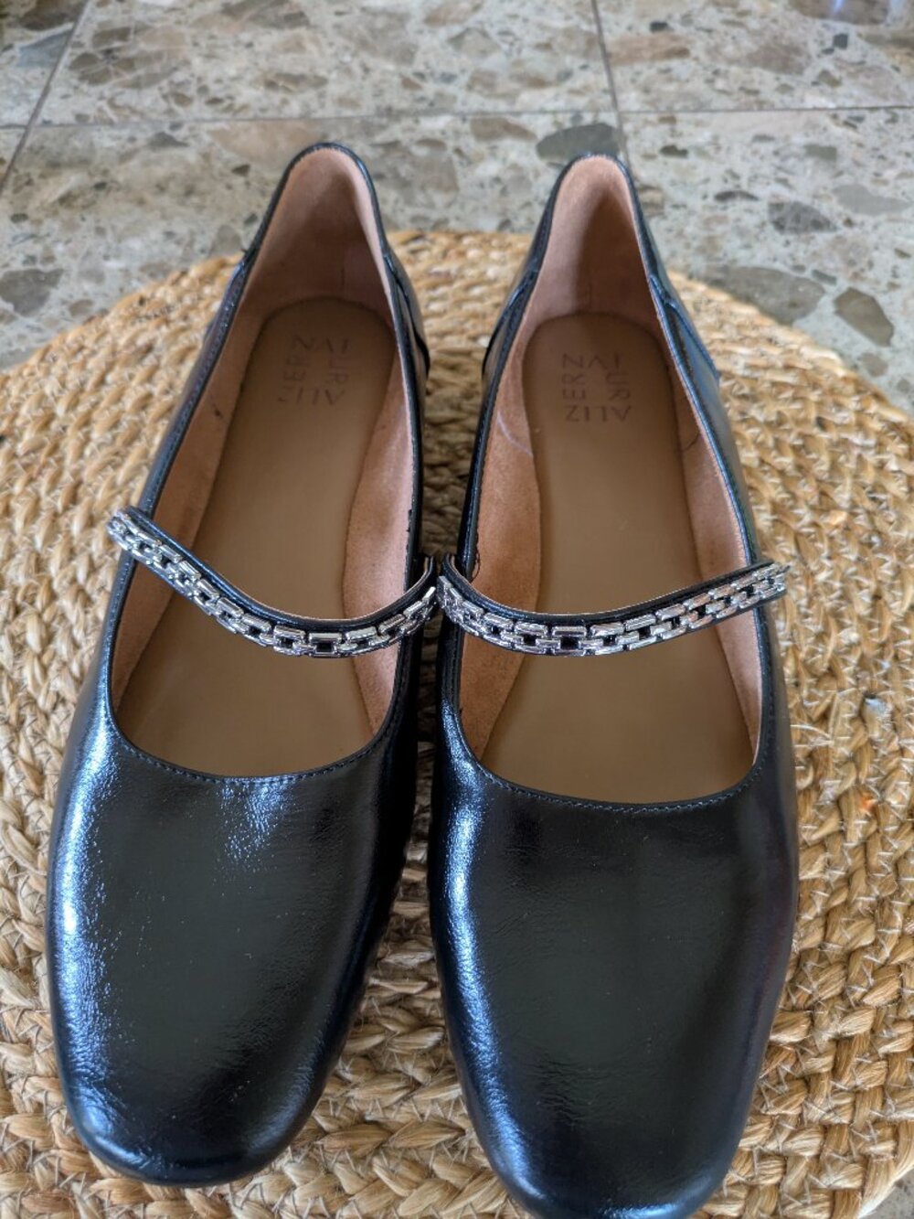 Naturalizer black kelly chain mary jane flat shoes size 11M #760